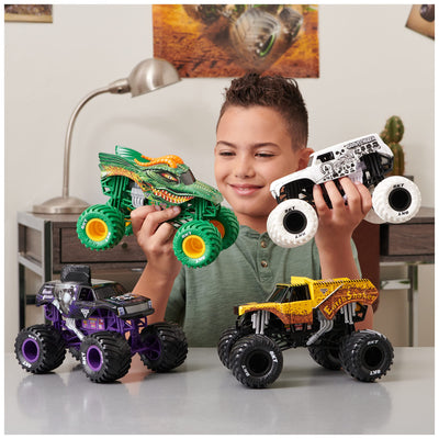 Monster Jam, Grave Digger Monster Truck, detailreiches Metall-Spritzguss-Fahrzeug zum Spielen und Sammeln im Maßstab 1:24, klassisches Farb-Schema, Spielzeug für Kinder ab 3 Jahren