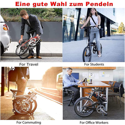 KABON Neues Upgrade Faltrad, 20 Zoll Carbon Fiber Rahmen mit Carbon Laufradsatz 9 Speed Mini City Bike Faltbares Fahrrad für Frauen Erwachsene Männer Ultra-Light (Schwarz)