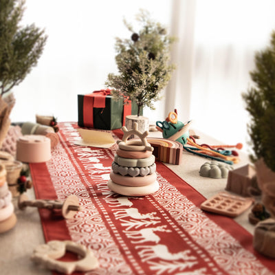 Moonkie Stapelturm für Stapelspiel, Baby Stapelspielzeug mit Ringen, Beißspielzeug Pädagogisches Lernen Stapelring Spielzeug für Babys, 7-teiliges Set