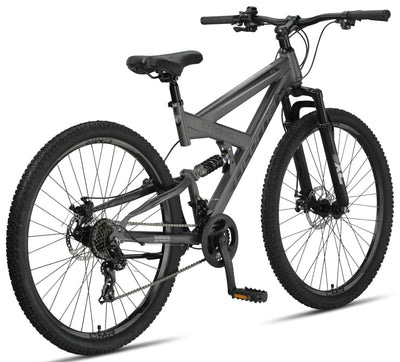 Licorne Bike Strong 2D Premium Mountainbike in 26, 27.5 und 29 Zoll Fahrrad für Jungen Mädchen Damen und Herren Scheibenbremse vorne und hinten 21 Gang Schaltung Vollfederung (29 Zoll, Anthrazit)
