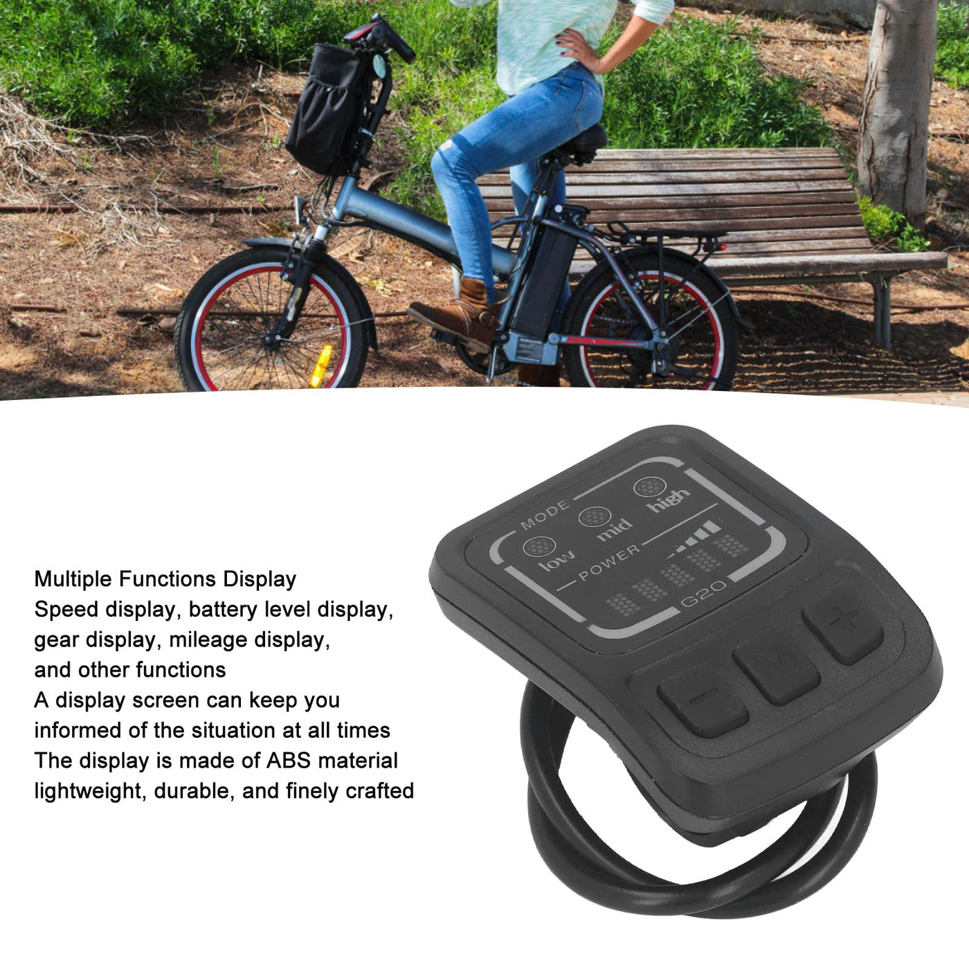 Akozon G20 F Electric, G20 F Electric, LED-Anzeige mit Wasserdichter Schnittstelle Für Fahrräder und Roller