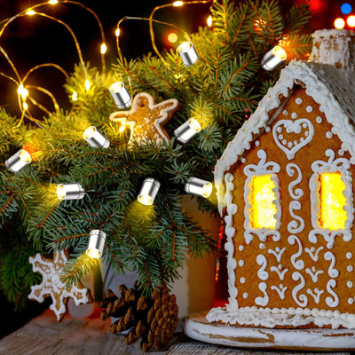 10 pcs Mini LED Licht, Micro LED Licht, LED Licht Mini mit Batterie, Mini LED Licht zum Kleben, Geeignet zum Dekorieren von Puppenhäusern, DIY-Kunsthandwerk (Warmweißes Licht)