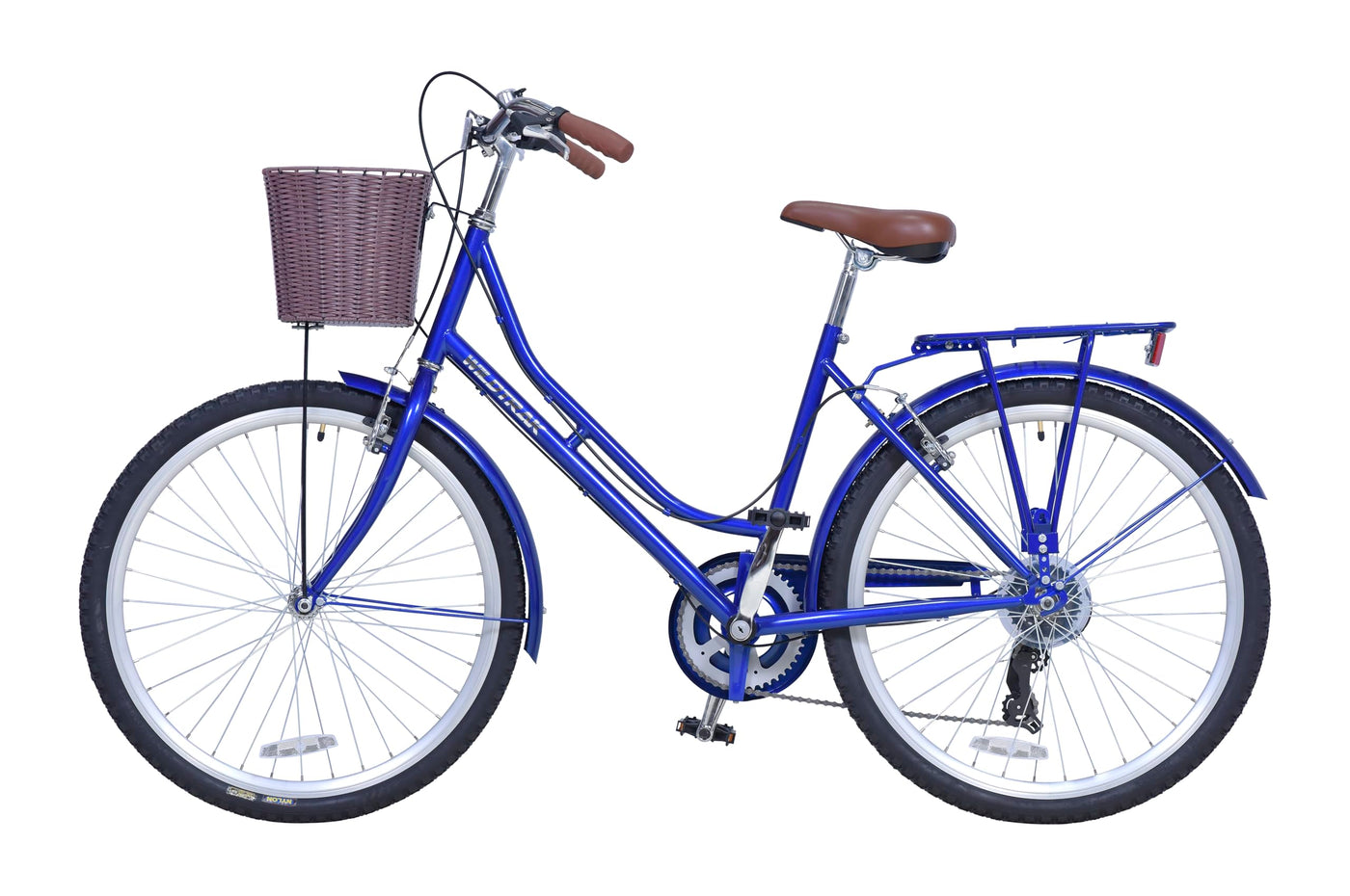 Wildtrak - Stahl-City-Bike, Erwachsene, 26 Zoll, 6-Gang, Shimano-Schaltung - Dunkelblau