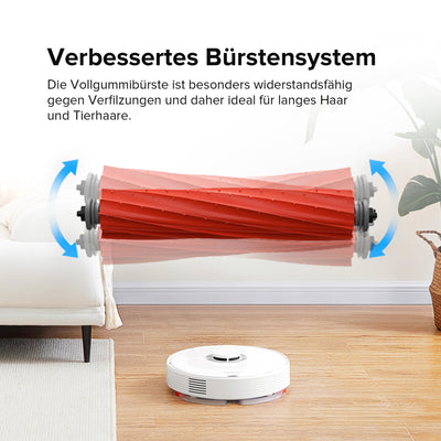 roborock Q7 Max Saugroboter mit Vollgummibürste, 4200Pa Saugkraft, Staubsauger Wischroboter PreciSense-LiDAR-Navigation & 3D Mapping, Teppiche, Tierhaare, App/Alexa (Weiß)