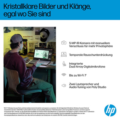 HP OmniBook X Flip 2in1 Next Gen AI Laptop | AMD Ryzen AI 5 340 (6C) | dedizierte NPU für KI | 50 NPU Tops | Copilot+ PC | 16" WUXGA 1920x1200 Touchscreen | 16GB | 512GB SSD | Win11 | QWERTZ | Silber