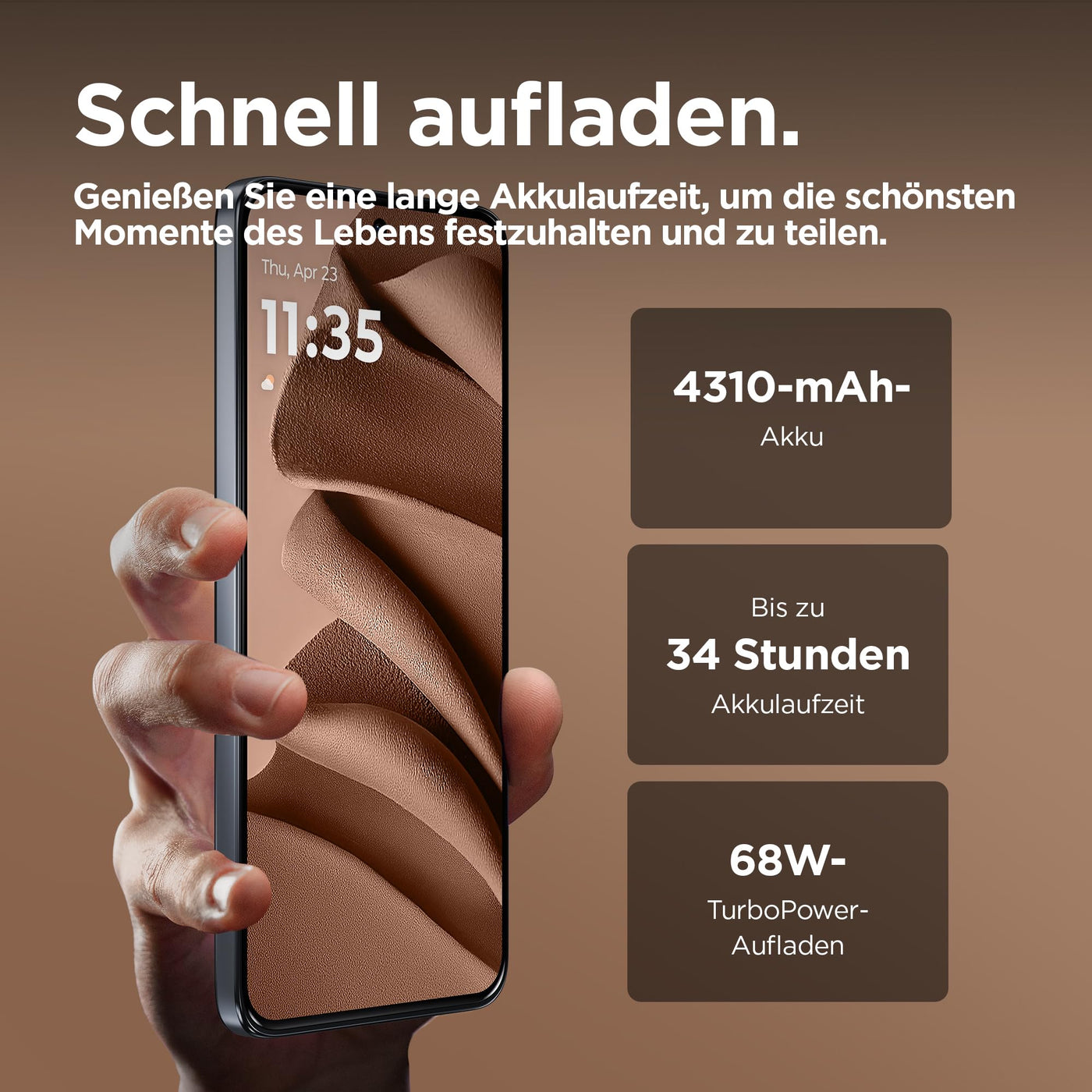 Motorola edge50 neo Smartphone (6,36"-Super-HD-Display, 50-MP-Kamera + Moto-KI, 12/512 GB, 4310 mAh, Android 14) Lattè (Veganes Kunstleder), inkl. Schutzcover, + Handyhalterung