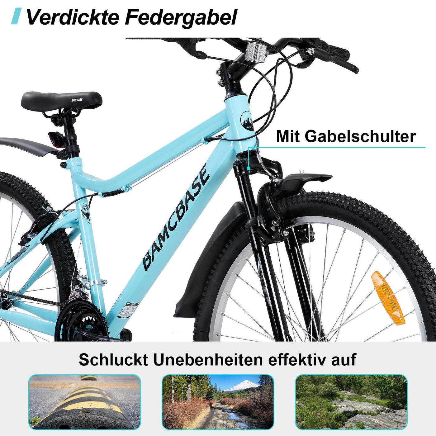 HILAND 26 Zoll Mountainbike für Frauen, 18-Gang Schaltung, Damen Mountainbike mit V-Bremsen, Robustes MTB für Frauen, Grün