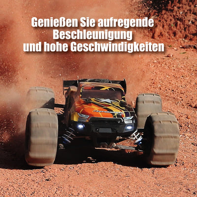 HAIBOXING Bürstenlose Fernbedienungs Auto 16890A 1/16 RC Auto 48 km/h Top Speed, Hobby Ferngesteuertes Auto für Erwachsene und Jungen All Terrain Off-Road Truck mit Spare Paddle Tires für Sand Land