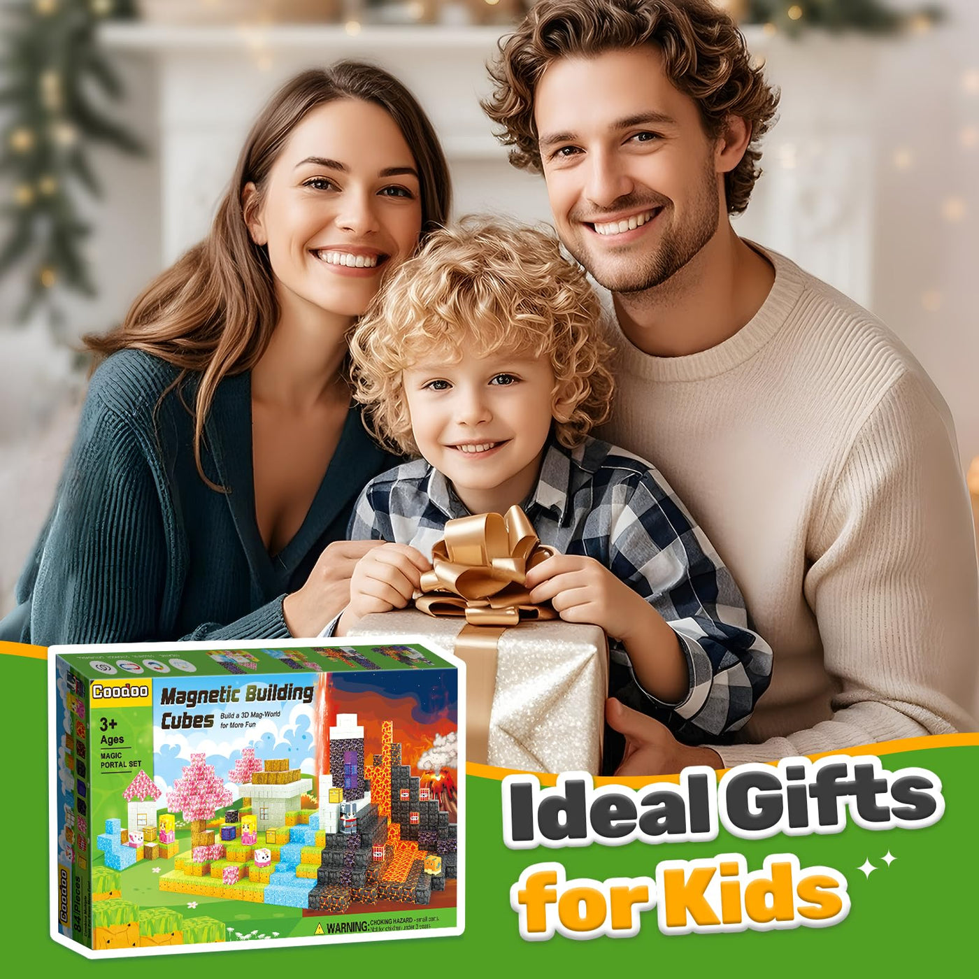 Magnetische Bausteine - Baue Mine Magnet Welt Zauberportal Set, Magnetische Fliesen Kleinkindspielzeug Outdoor Spielzeug für Jungen und Mädchen ab 3 Jahren, Kreative Kinderspiele Kinderspielzeug