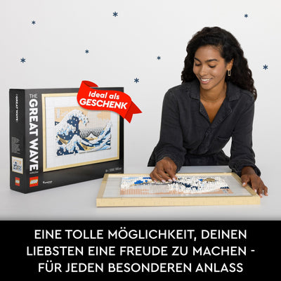 LEGO 31208 Art Hokusai – Große Welle, 3D Japanische Wanddeko, Bastelset, gerahmte Ozean-Leinwand, Hobbys für Erwachsene, DYI, Home- und Büro-Deko