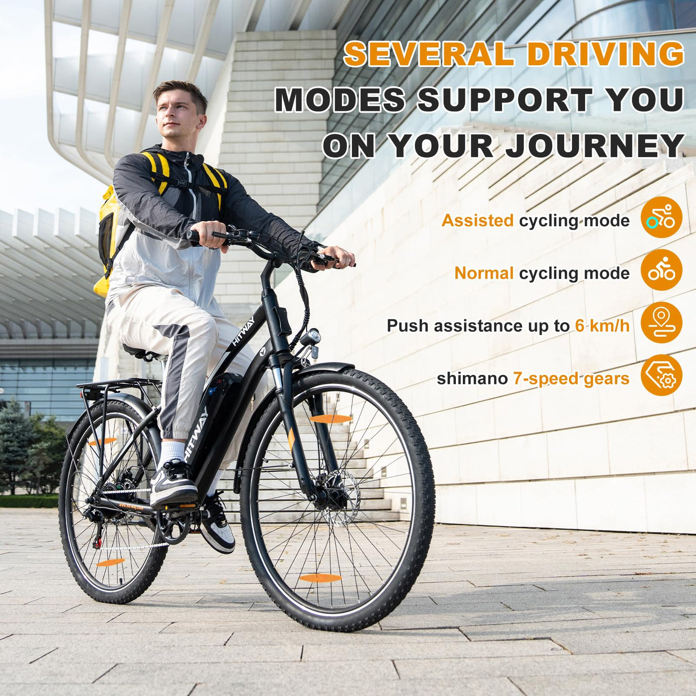 HITWAY E Bike 28 Zoll, Elektrofahrrad Pedelec für Damen und Herren, E-Fahrrad mit 36V 12Ah/13Ah Wechselakku, 250W Motor, 7 Gang Schaltung,StVZO Citybike Electric Bike Ebike Reichweite bis zu 35-90km