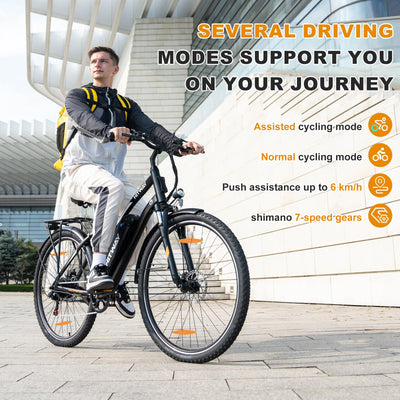 HITWAY E Bike 28 Zoll, Elektrofahrrad Pedelec für Damen und Herren, E-Fahrrad mit 36V 12Ah/13Ah Wechselakku, 250W Motor, 7 Gang Schaltung,StVZO Citybike Electric Bike Ebike Reichweite bis zu 35-90km