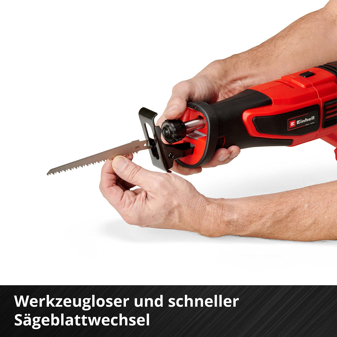 Einhell Professional Akku-Universalsäge TP-AP 18/28 Li BL-Solo Power X-Change (18 V, Brushless, 28 mm Hubhöhe, 2.500 min-1, 20 cm Schnitttiefe Holz, drehbarer Griff, ohne Akku)