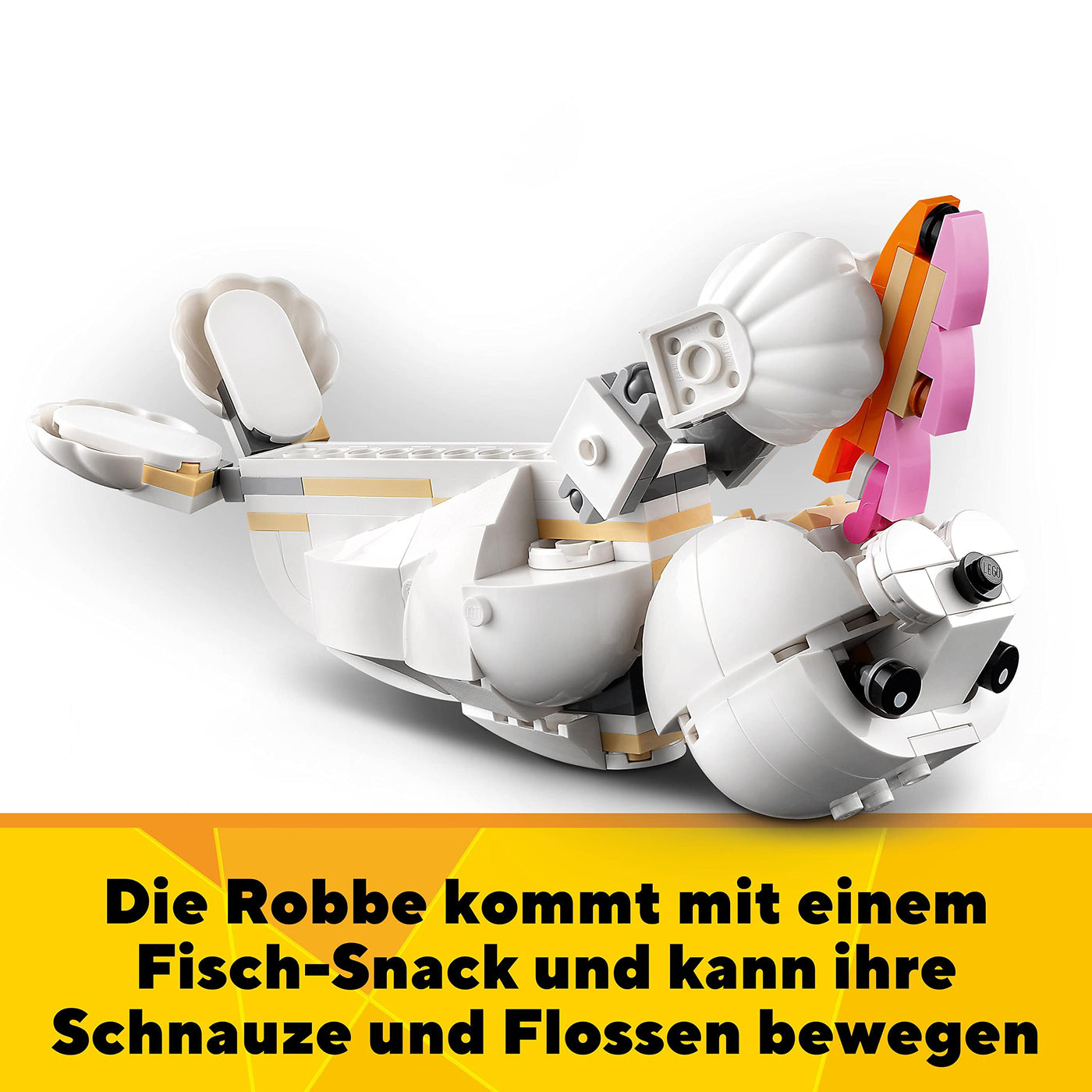 LEGO 31133 Creator 3in1 Weißer Hase Tierspielzeug Set mit Hasen-, Robben- und Papageienfiguren, Baustein-Konstruktionsspielzeug für Kinder ab 8 Jahren