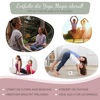 Yomeda Kinderyoga Bildkarten – 50 hochwertige Yoga Karten für Kinder mit Anleitungen – Fördert Konzentration, Bewegung & Achtsamkeit – Ideal für Zuhause, Schule & Therapie [Pädagogisch Wertvoll]