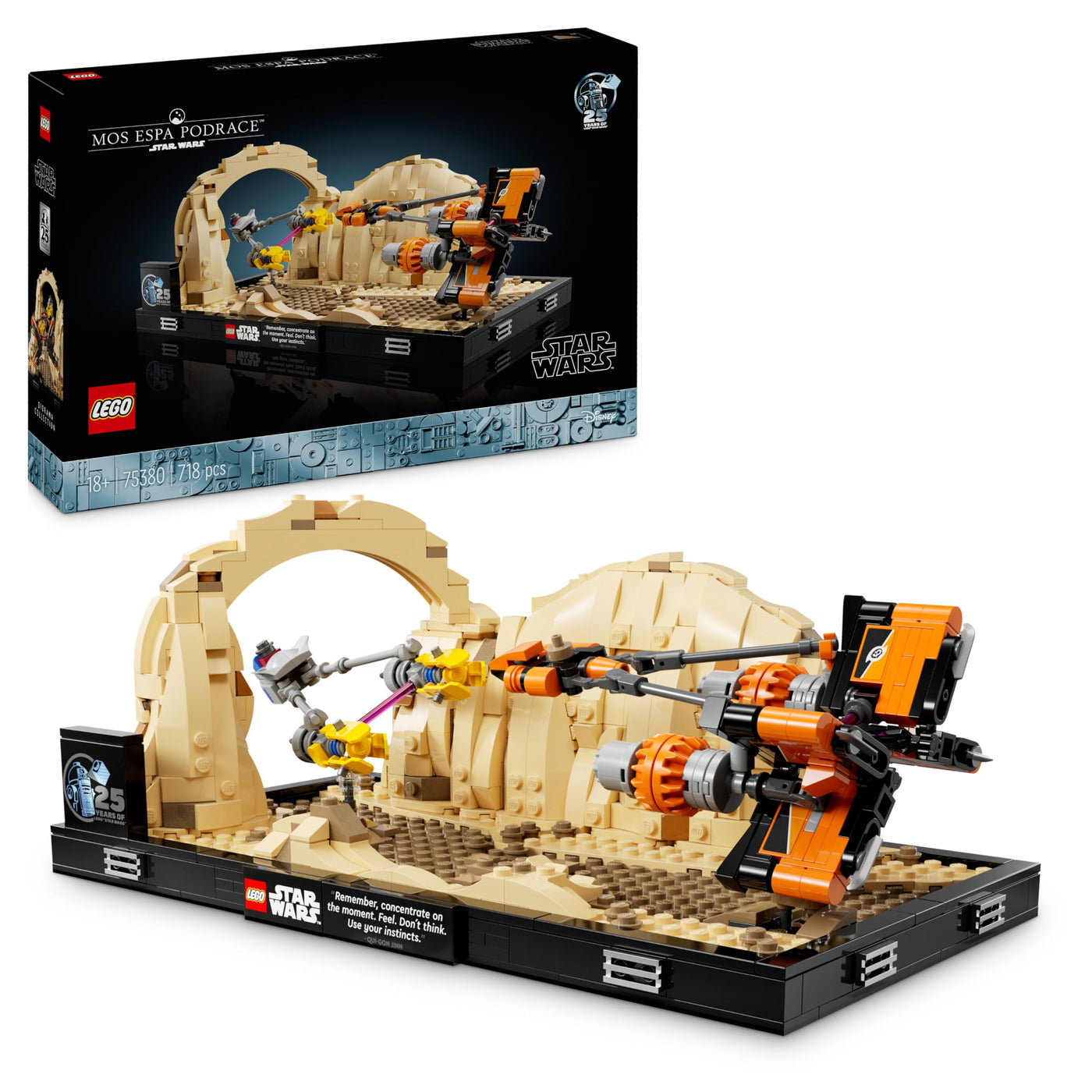 LEGO Star Wars Podrennen in Mos Espa – Diorama, Set für Erwachsene, Die dunkle Bedrohung Modellbausatz, enthält Anakin Skywalker's Podracer, Sammlerstück, Geschenke für Männer und Frauen 75380