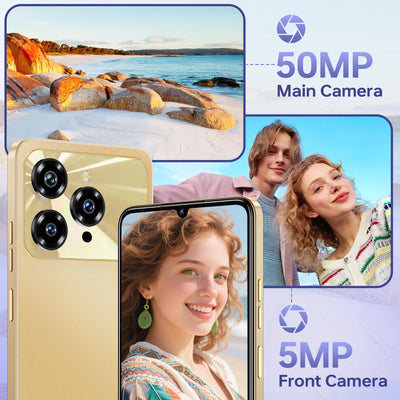 OUKITEL C6 5G Smartphone Ohne Vertrag, 24GB RAM+256GB/1TB ROM Handy Ohne Vertrag, 6.8'' HD+90Hz, 5150mAh, Android 15 Simlockfreie Handys, 50MP Kamera Smartphone, Dual 5G SIM/GPS/Face ID/Fingerabdruck