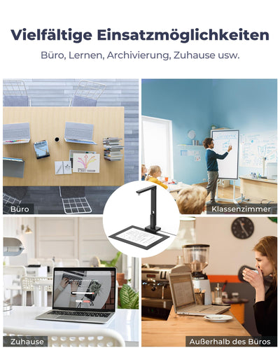 CZUR 8MP USB-Dokumentenkamera und Visualizer, A4 Dokumentenscanner tragbarer Scanner, für Lehr- und Klassenzimmer, Home-Office, kompatibel mit Windows, macOS (Lens800)
