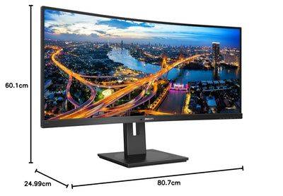Philips 345B1C - 34 Zoll WQHD Curved Monitor, höhenverstellbar (3440x1440, 100 Hz, HDMI, DisplayPort, USB Hub) schwarz