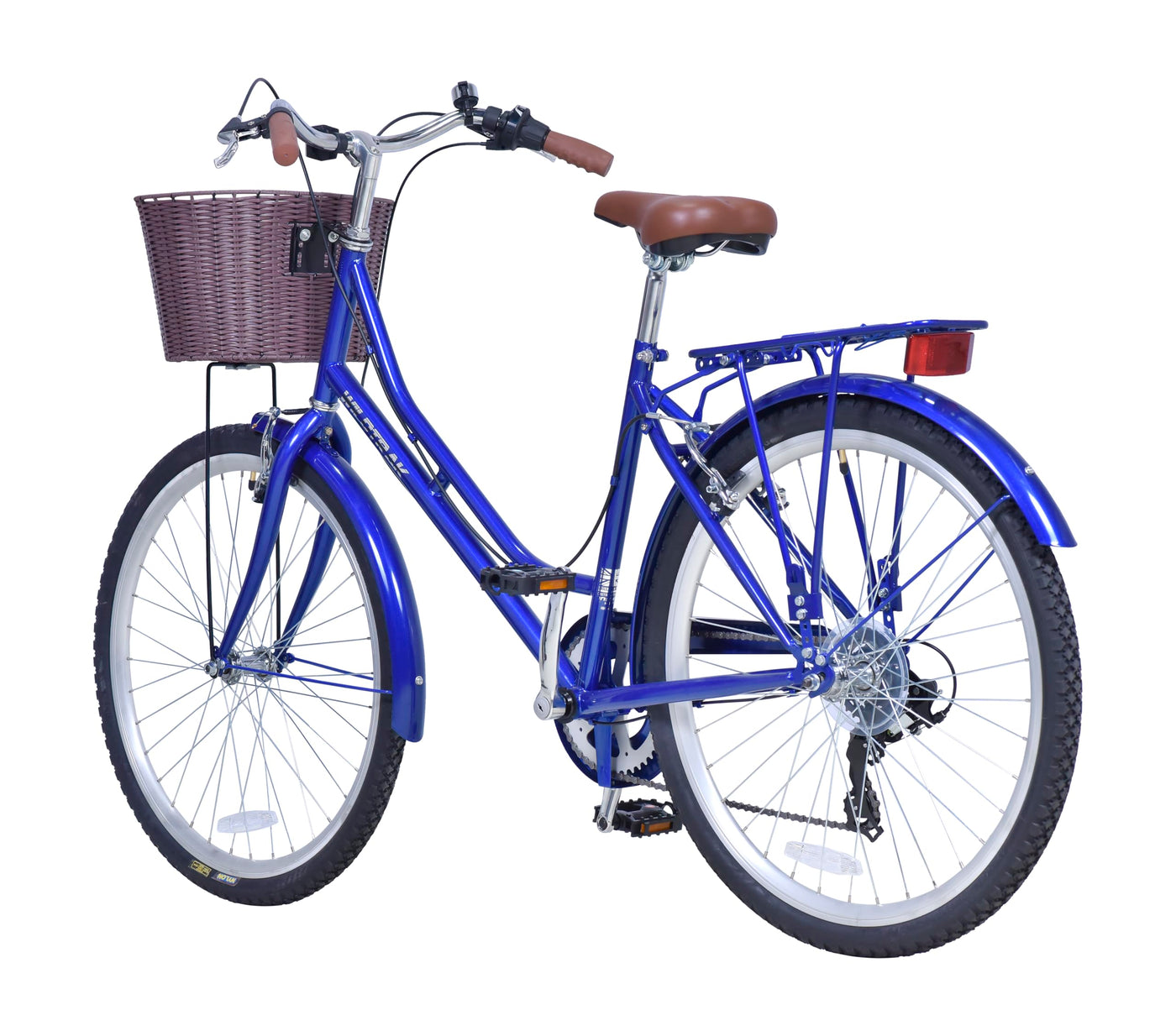 Wildtrak - Stahl-City-Bike, Erwachsene, 26 Zoll, 6-Gang, Shimano-Schaltung - Dunkelblau
