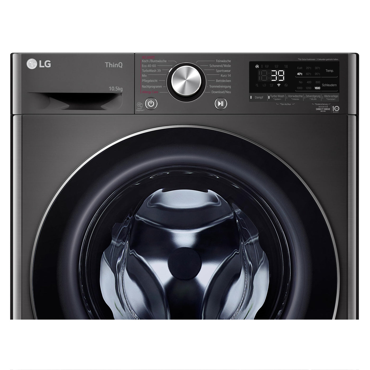 LG Electronics F6WV710P2S Waschmaschine EEK A Frontlader 10,5 kg 1600 Umin Dampf Inverter Direktantrieb