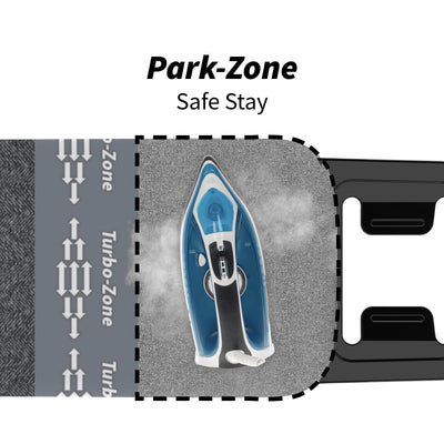Rörets Bügelbrett Dual Action Next – Technologie, Turbo & Park Zone – 4-lagige Polsterung und Bezug – Höhenverstellbar - Bügelfläche 32x108 cm
