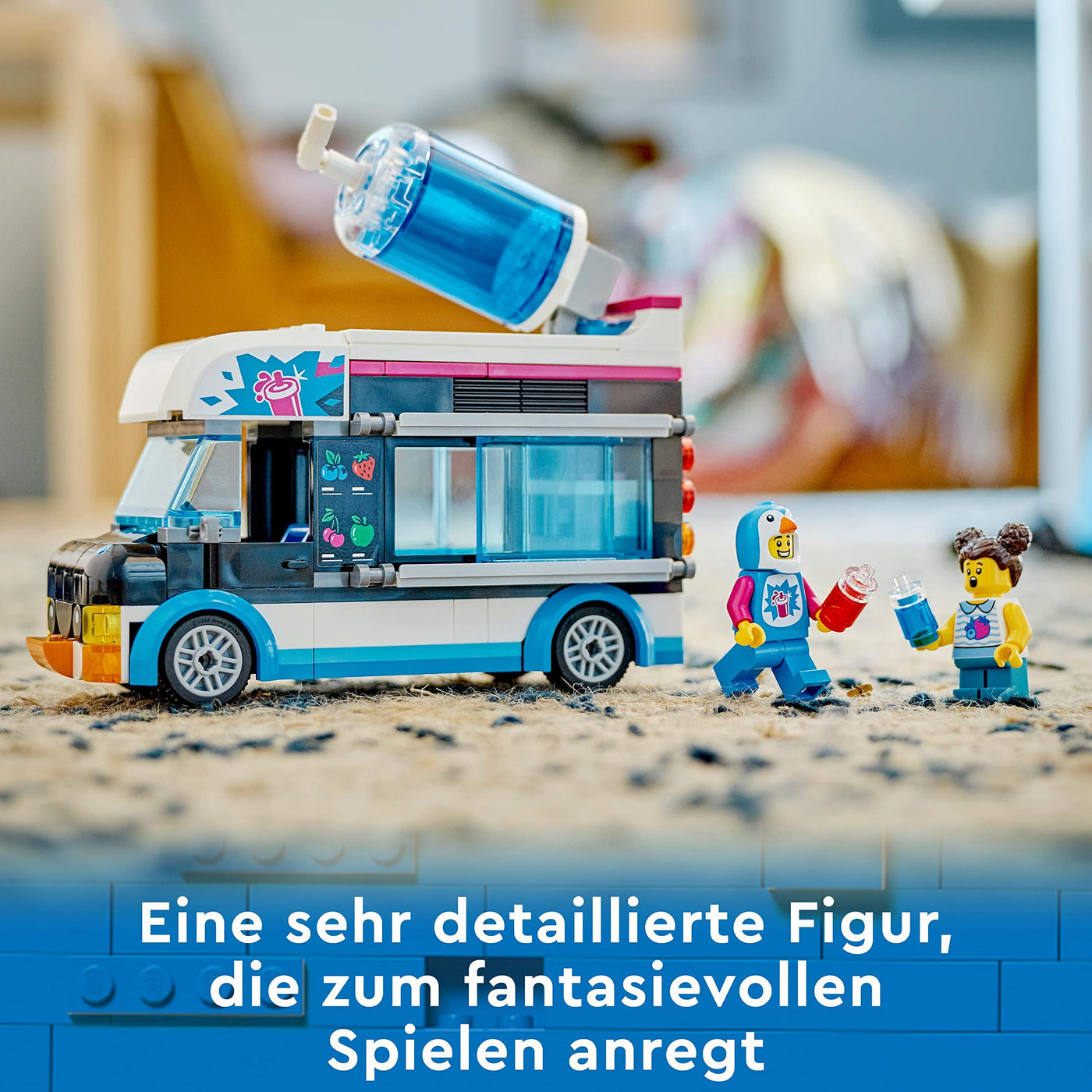 LEGO 60384 City Slush-Eiswagen Set, Sommer-Fahrzeug-Spielzeug mit Kinderspielfiguren, Konstruktionsspielzeug für Kinder ab 5 Jahren, Geschenk für Mädchen und Jungen