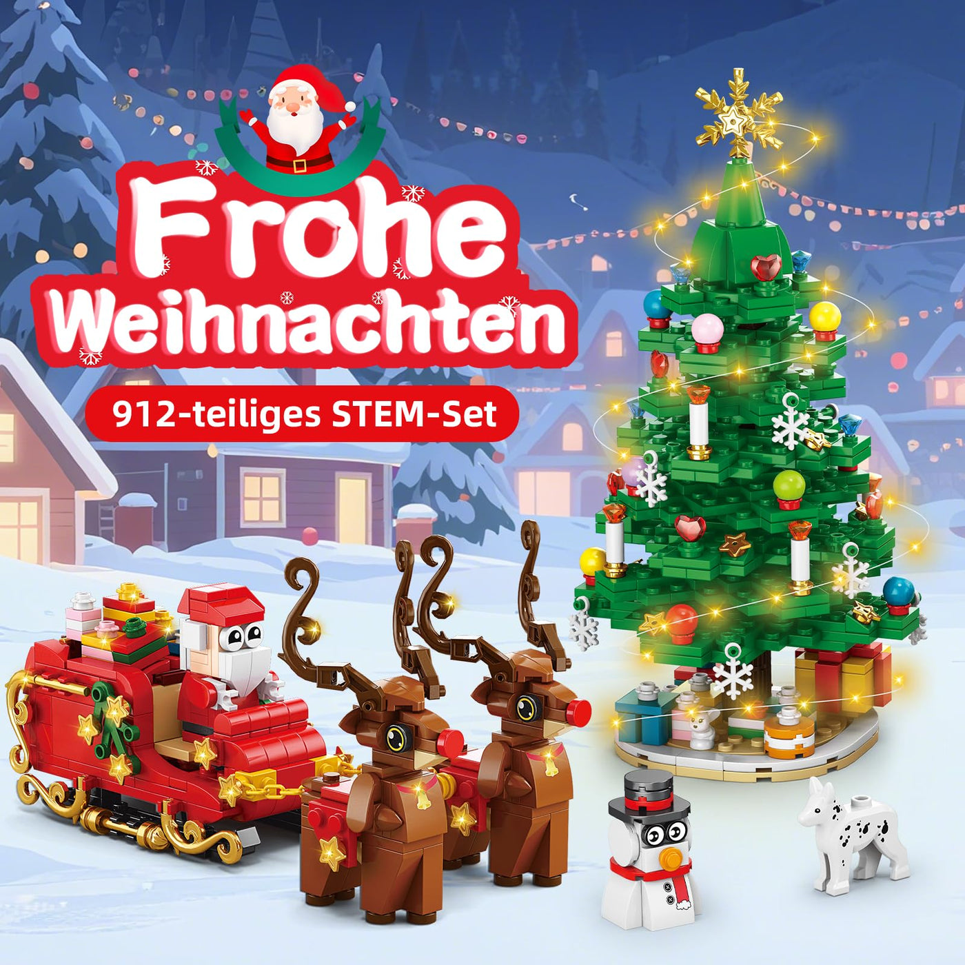 kiothdre 2025 Adventskalender Kinder, Weihnachtsbaum-Bausteine mit LED-Beleuchtung für Erwachsene, 24 Kartons Countdown Kalender, Weihnachts Geschenk für Jugendliche Jungen Mädchen Männer Frauen