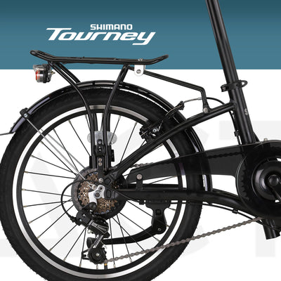 PACTO SIX - Hollandrad Hochwertiges Klappfahrrad 27cm Aluminiumrahmen Bike 20 Zoll Aluminiumräder Bicycle, 6 Speed Shimano Gänge Faltrad Klapprad Fahrrad Klappfahrrad Für Erwachsene Blau (Schwarz)
