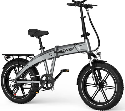 HITWAY 20 * 4.0" Elektrofahrrad, 48V,499Wh Akku E Bike bis zu 50-100KM, 250W Motor Fat Tire Pedelec, Faltbare Elektrofahrräder mit 7-Geschwindigkeiten für Erwachsene Pendler
