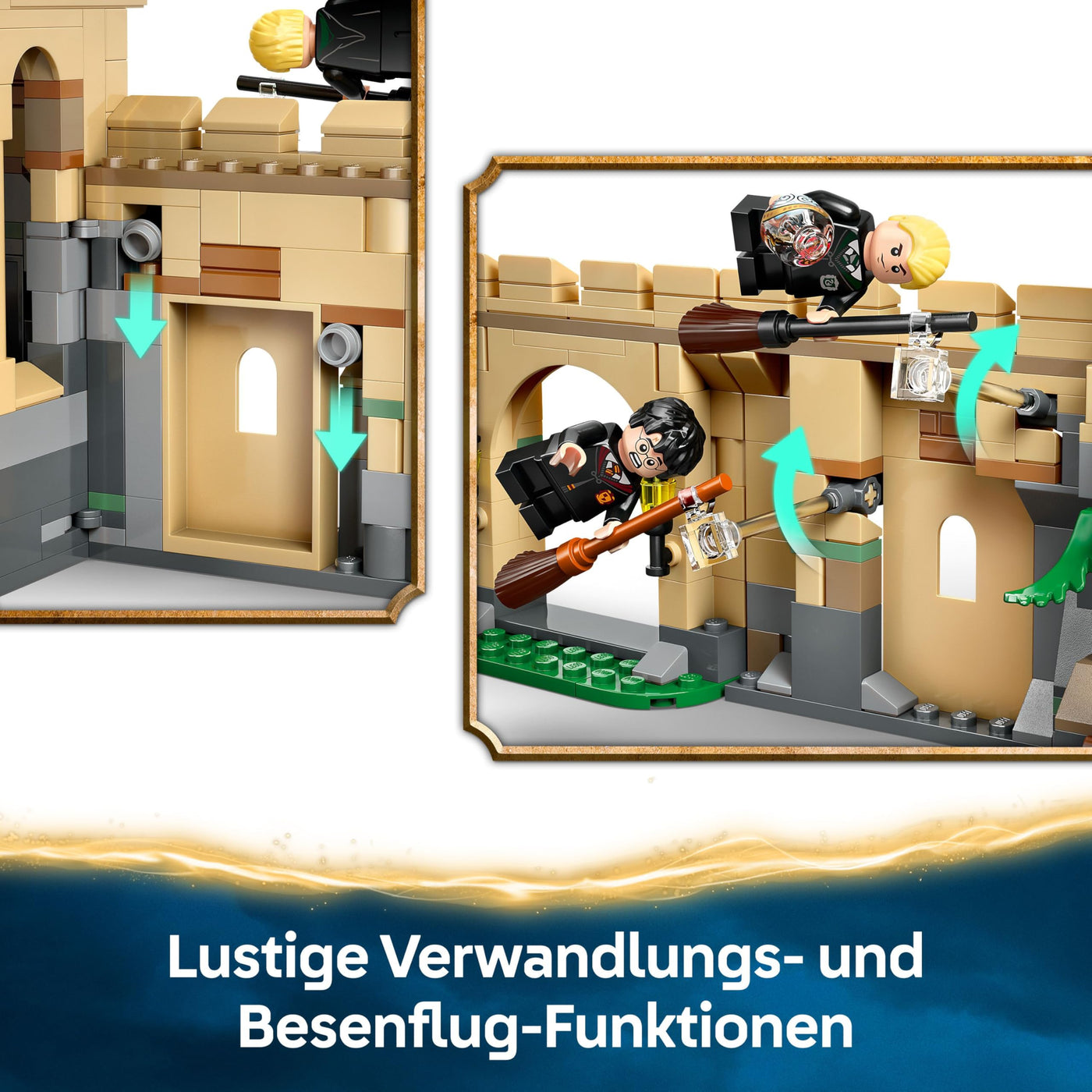 LEGO Harry Potter Schloss Hogwarts: Flugstunden, Abenteuer-Spielset mit 6 Minifiguren zum Sammeln, inkl. Draco Malfoy & Professor McGonagall, Rollenspiel Set für Jungen und Mädchen ab 9 Jahren 76447
