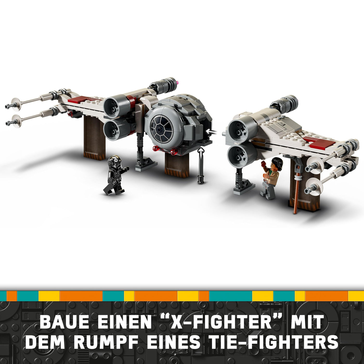 LEGO Star Wars 75393 Mashup aus TIE Fighter & X-Wing– Spielzeug mit 2 Raumschiffen, 4 Minifiguren und Droidenfigur, kreatives Geschenk für Jungs ab 9 Jahren und Fans