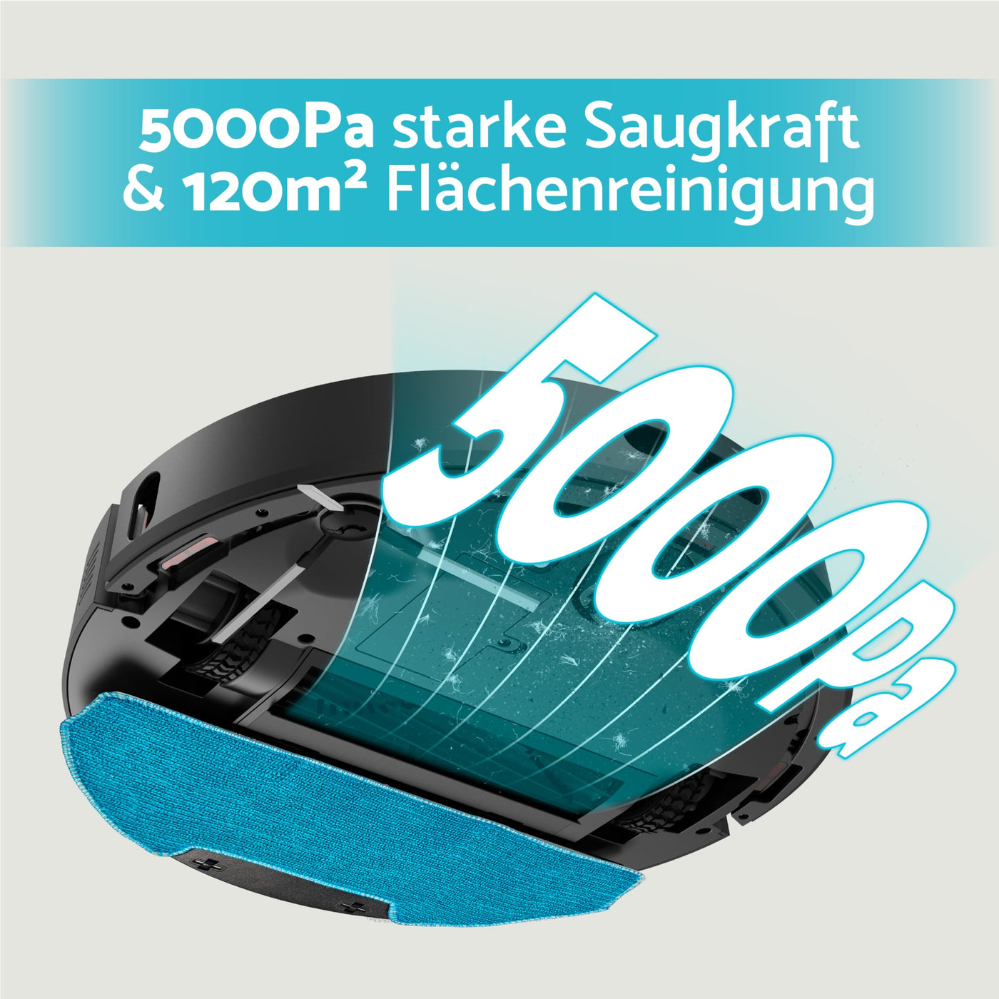 aeco VacuBot X5 PLUS Saug/Wischroboter & Absaugstation 5000Pa Saugkraft/LDS Navigation/120m²Saug- & 100m²Wischbereich/160min Akkulaufzeit/18mm Hindernisüberwindung/Infrarot Fernbedienung/App-Steuerung