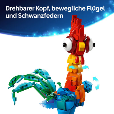 LEGO ǀ Disney Vaiana 2: Heihei Spielzeug - Tierfigur zum Spielen & Ausstellen mit drehbarem Kopf, beweglichen Flügeln & Schwanzfedern sowie Ständer – Geschenk für Mädchen ab 9 Jahren – 43272