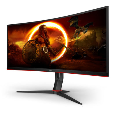 AOC Gaming CU34G2X - 34 Zoll WQHD Curved Monitor, 144 Hz, 1ms, FreeSync Premium (3440x1440, HDMI, DisplayPort, USB Hub) schwarz/rot