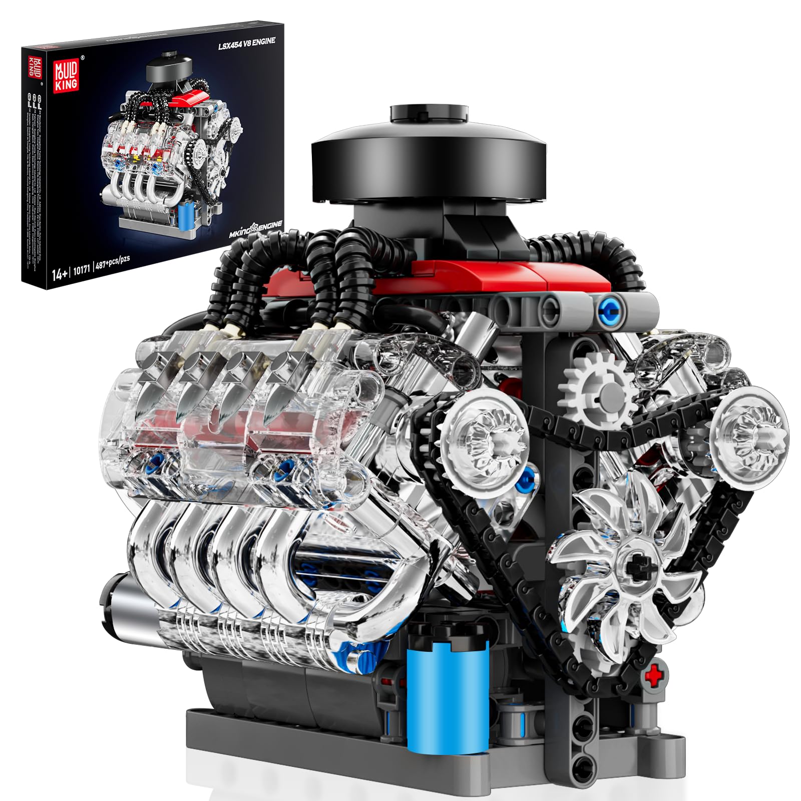 Mould King 10171 Technik V8 Motor Bausatz Bausteine Klemmbausteine Mot ...