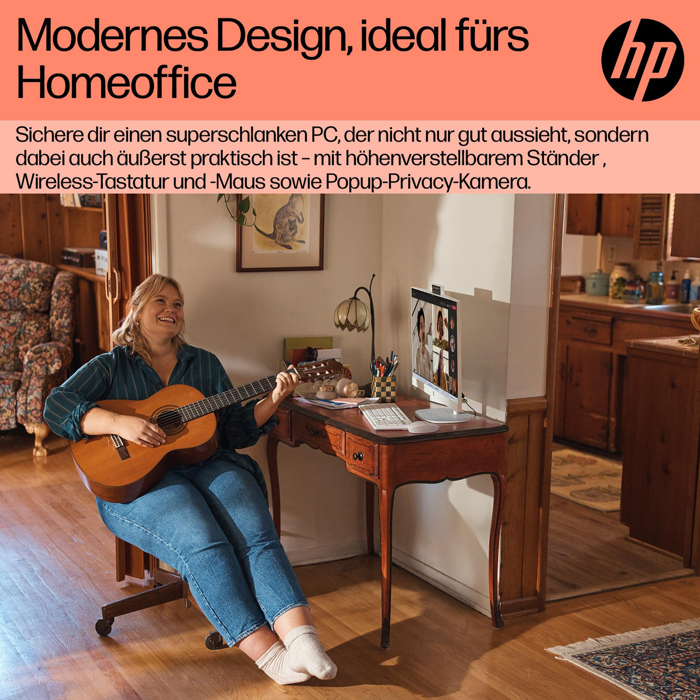 HP All-in-One PC | 23,8" FHD-Display | AMD Ryzen 7 7730U | 16 GB DDR4 RAM | 512 GB SSD | AMD Radeon -Grafikeinheit | Windows 11 Home | Weiß