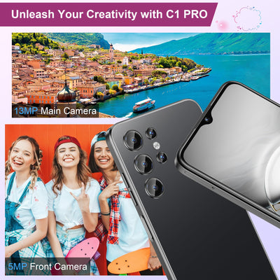 OUKITEL C1 Pro Smartphone Ohne Vertrag Android 15, 16GB+256GB/1TB Handy Ohne Vertrag, 5150mAh Smartphone Günstig, 6.52" HD+, 13MP Kamera Simlockfreie Handys, Gemini AI/Dual 4G SIM/3 Steckplatz