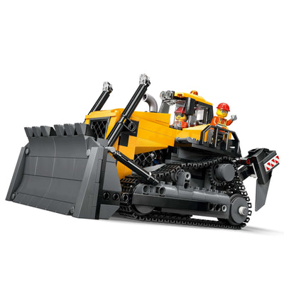LEGO City Gelber Bulldozer Set – Spielzeugbaustelle, BAU- und Spielset – wirklichkeitsgetreue Baumaschine mit Fahrer und 2 Bauarbeitern – Geschenkidee für Kinder ab 8 Jahren – 60466