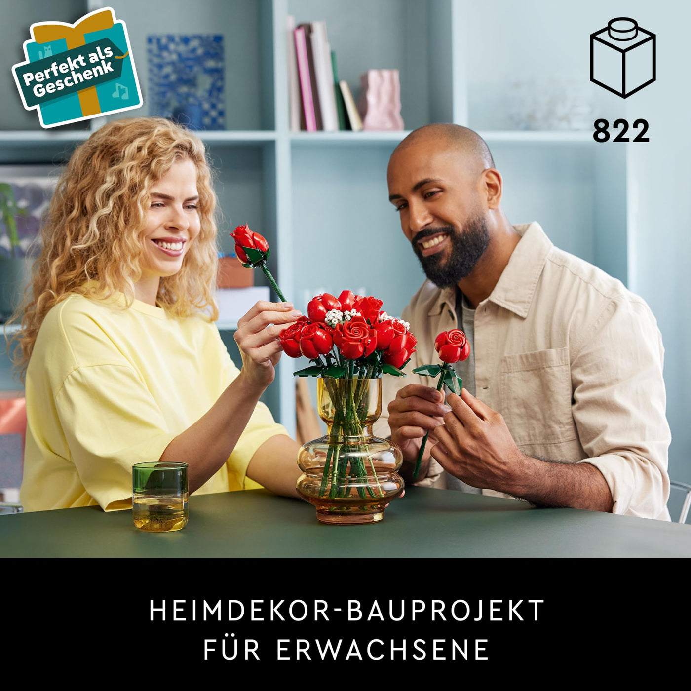LEGO Botanicals Rosenstrauß - Blumen zum Bauen und Ausstellen - DIY Deko mit Pflanzen - Modellbau mit Kunstblumen - Bauset für Erwachsene - Geschenk zu Weihnachten für Frauen & Männer - 10328