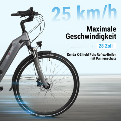 AsVIVA E-Bike B14 Stadtfalter 28 Zoll Citybike - Hollandrad für Damen & Herren | Elektrofahrrad Pedelec 25km/h | Tiefeinsteiger | 250W Motor - 36V 17.5 Ah mit bis zu 150 km Reichweite