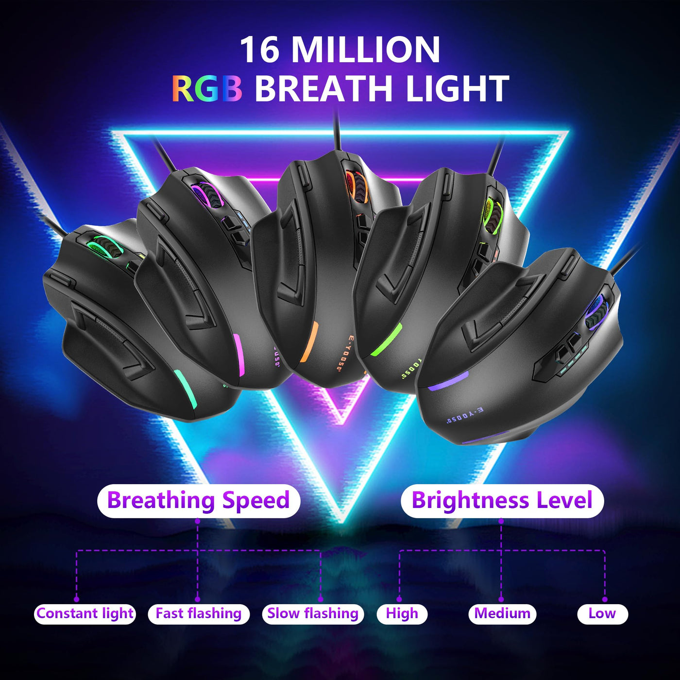 Large Gaming Mouse, Verkabelte Maus für große Hände (mit 12400 DPI, 6 Tasten, Einstellbare Gewicht und RGB-LED-Licht), Computer Gaming-Maus für PC/Mac/Laptop, Schwarz