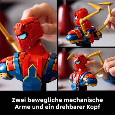 LEGO ǀ Marvel Iron Spider-Man Büste, Superhelden-Bauset zum Sammeln und Verschenken für Erwachsene, baubare Superheldenfigur, anspruchsvolles Bauprojekt für Baumeister 76326