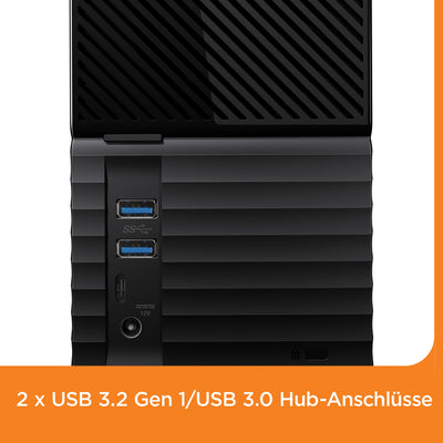 WD My Book Duo 28 TB RAID Desktop-Speicher (Passwortschutz, Sicherungssoftware, Hardwareverschlüsselung, USB 3.0, sofort mit RAID-0 einsatzbereit)
