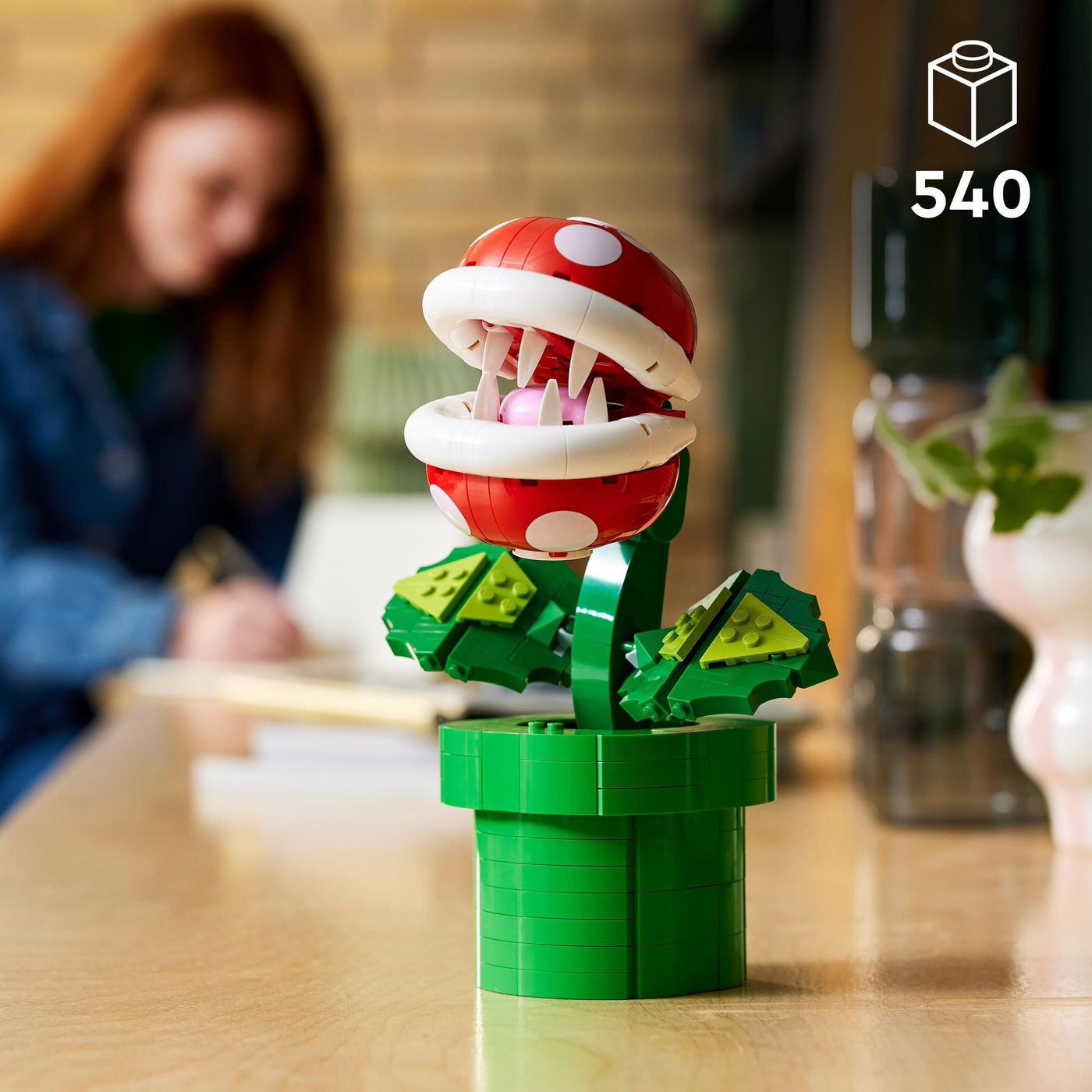 Lego 71426 Super Mario Piranha-Pflanze Set, bewegliche Figur mit Pfeife und 2 Münzelementen, Modellbausatz für Erwachsene zum Bauen, Schlafzimmer-Deko, Geschenk für Männer, Frauen und Jugendliche