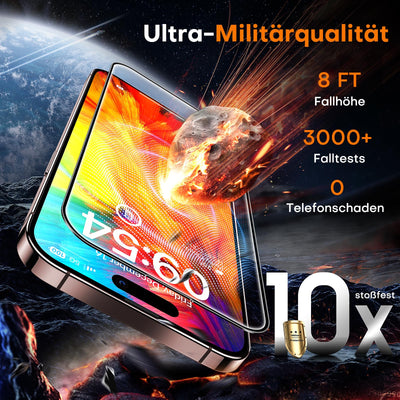 TOCOL für iPhone 16 Pro für Panzerglas, Full Screen Stoßfest Schutzglas Auto-Installation 9H Härte folie Kratzfest Anti-Fingerabdruck Anti-Öl Anti-Bläschen Schutzfolie für iPhone 16 Pro, 2 Stück