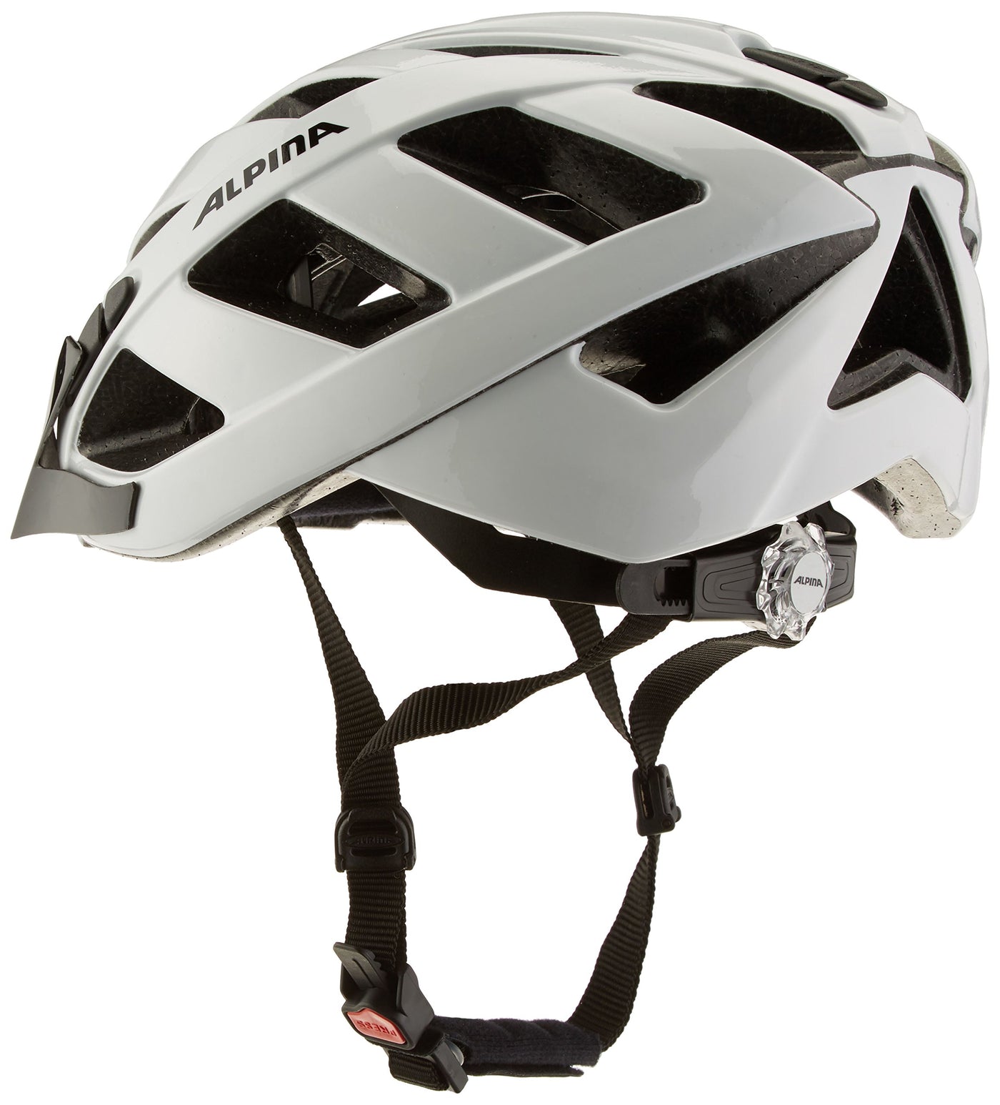 ALPINA PANOMA CLASSIC - Leichter, Optimal Belüfteter Touren Fahrradhelm Mit Optionalen LED-Licht Für Erwachsene, white gloss, 52-57 cm