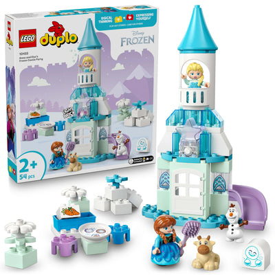 LEGO DUPLO │ Disney Annas und Elsas Party im Eispalast - Frozen Spielzeug mit ELSA Figur, Lichtstein & Zubehör - Kleinkinder Motorikspielzeug ab 2 Jahren - Minifiguren für Mädchen und Jungen - 10455
