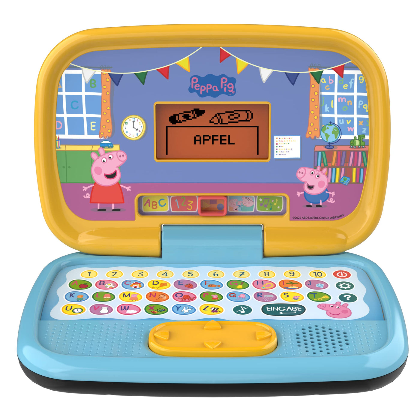 Vtech Peppas Lernlaptop – Lerncomputer mit ABC-Tastatur und verschiedenen Lerninhalten mit den Themen Buchstaben und Wörter, Zahlen, Logik, Spiele und Musik – Für Kinder von 3-6 Jahren
