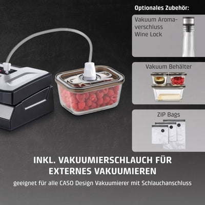CASO VRH 690 advanced Vakuumierer Testsieger, Vakuumiergerät für Lebensmittel, 150 Vakuumiervorgänge nonstop, doppelte Schweißnaht, 20 Liter/Min, Cutter, inkl. 2 Profi- Folienrollen
